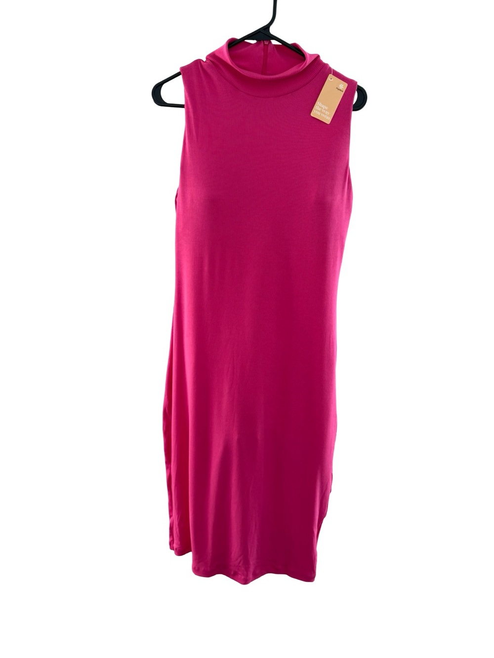 Popilush NWT 3XL Hot Pink Mock Neck Shapewear Dress Built In Bodysuit Midi